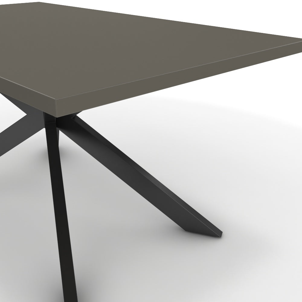 Étkezőasztal - Jama fekete lábbal - Fosszil szürke, méret: 160x90