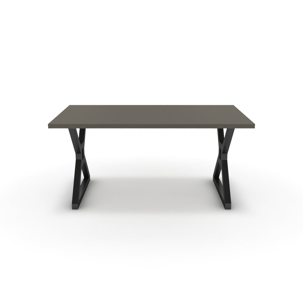 Étkezőasztal - Mandira fekete lábbal - Fosszil szürke, méret: 160x90