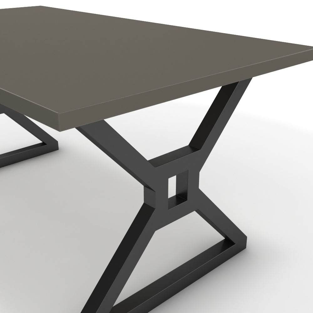 Étkezőasztal - Mandira fekete lábbal - Fosszil szürke, méret: 160x90