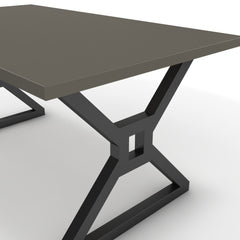 Étkezőasztal - Mandira fekete lábbal - Fosszil szürke, méret: 160x90