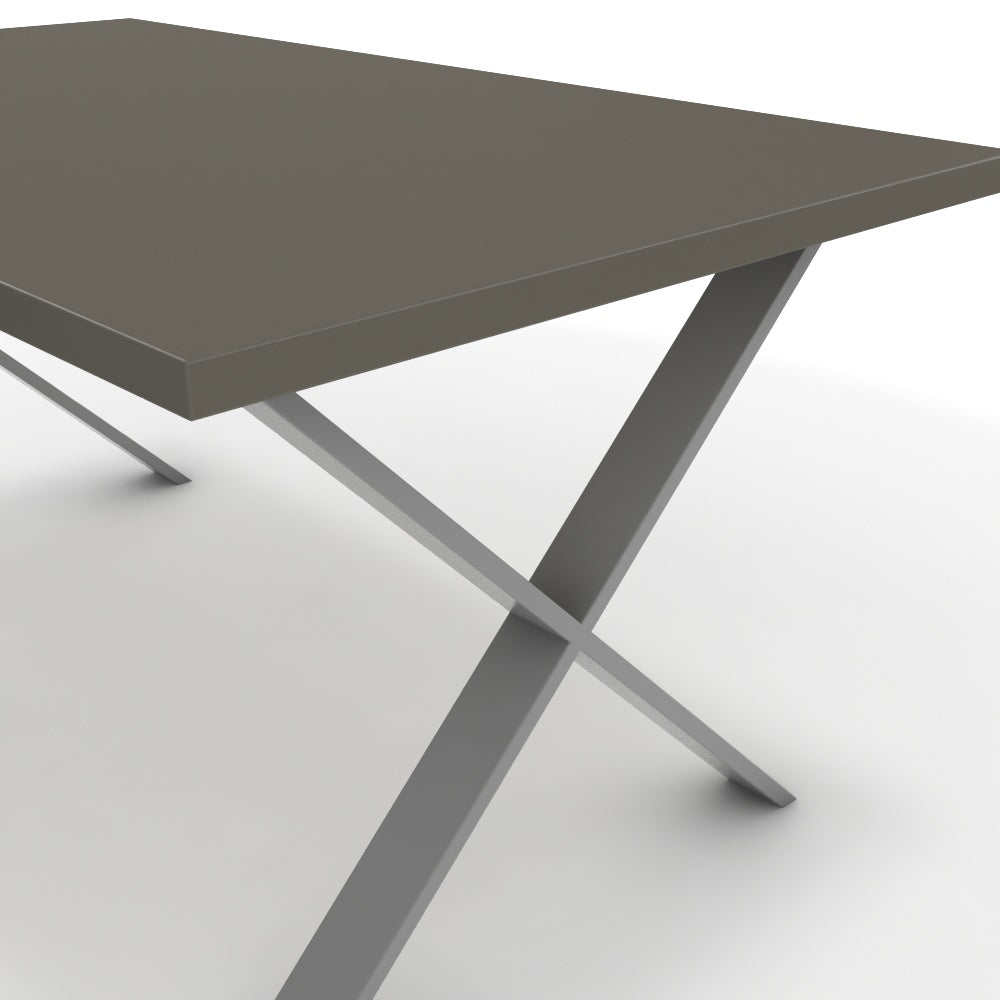 Étkezőasztal - Préma festett ezüst lábbal - Fosszil szürke, méret: 160x90