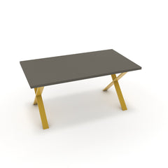 Étkezőasztal - Préma festett arany lábbal - Fosszil szürke, méret: 160x90