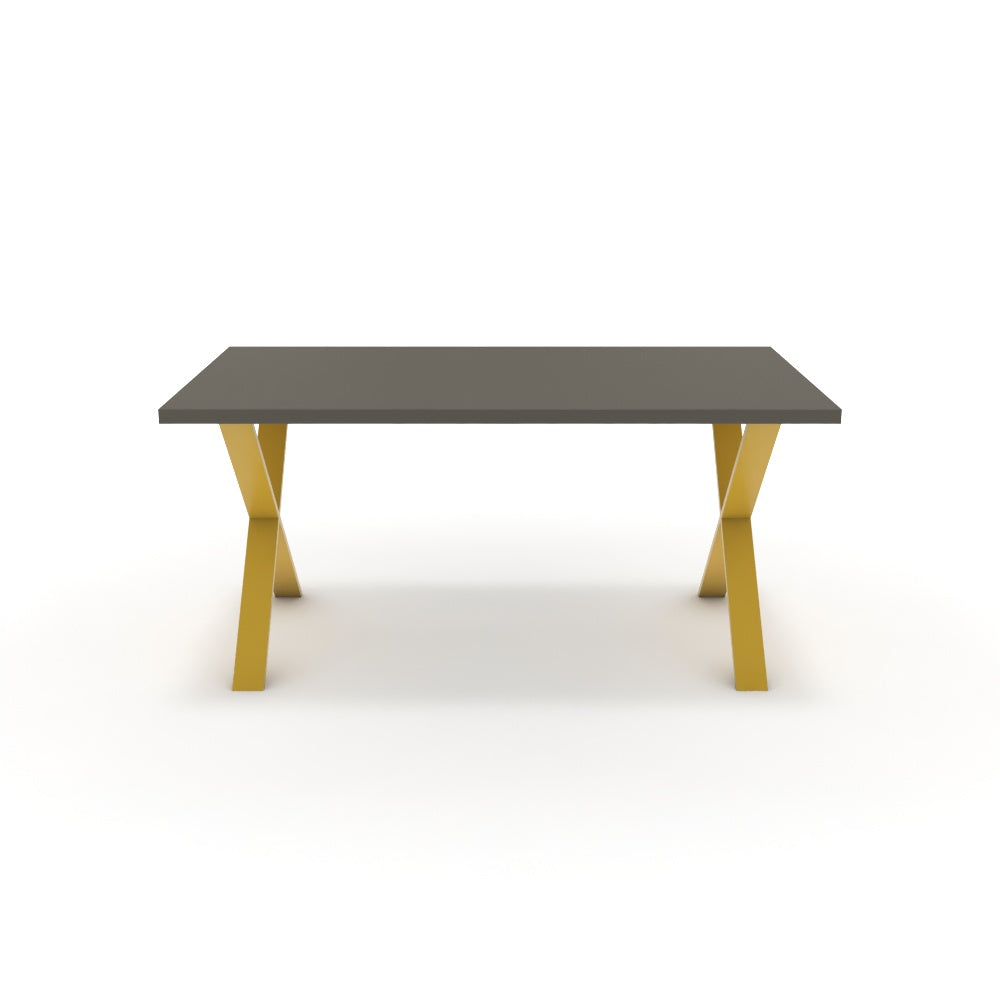 Étkezőasztal - Préma festett arany lábbal - Fosszil szürke, méret: 160x90