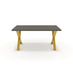 Étkezőasztal - Préma festett arany lábbal - Fosszil szürke, méret: 160x90