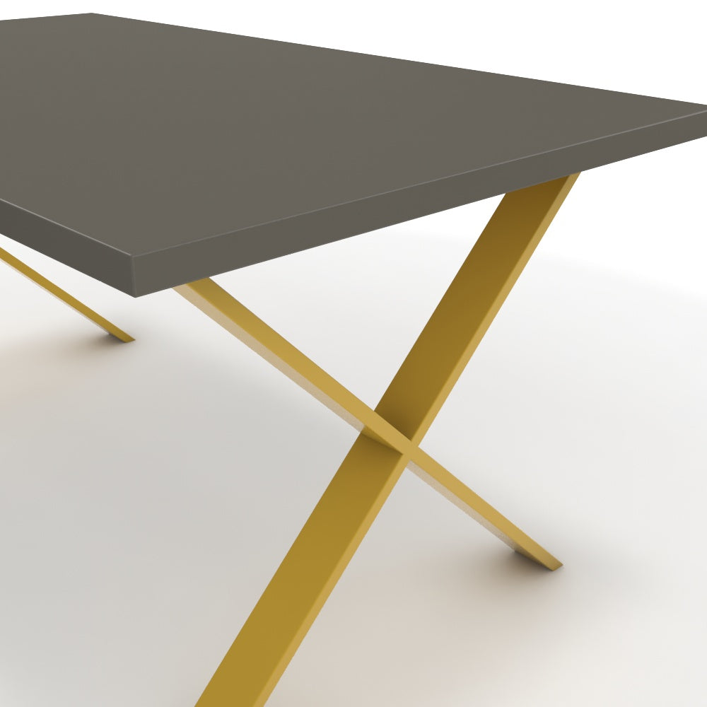 Étkezőasztal - Préma festett arany lábbal - Fosszil szürke, méret: 160x90