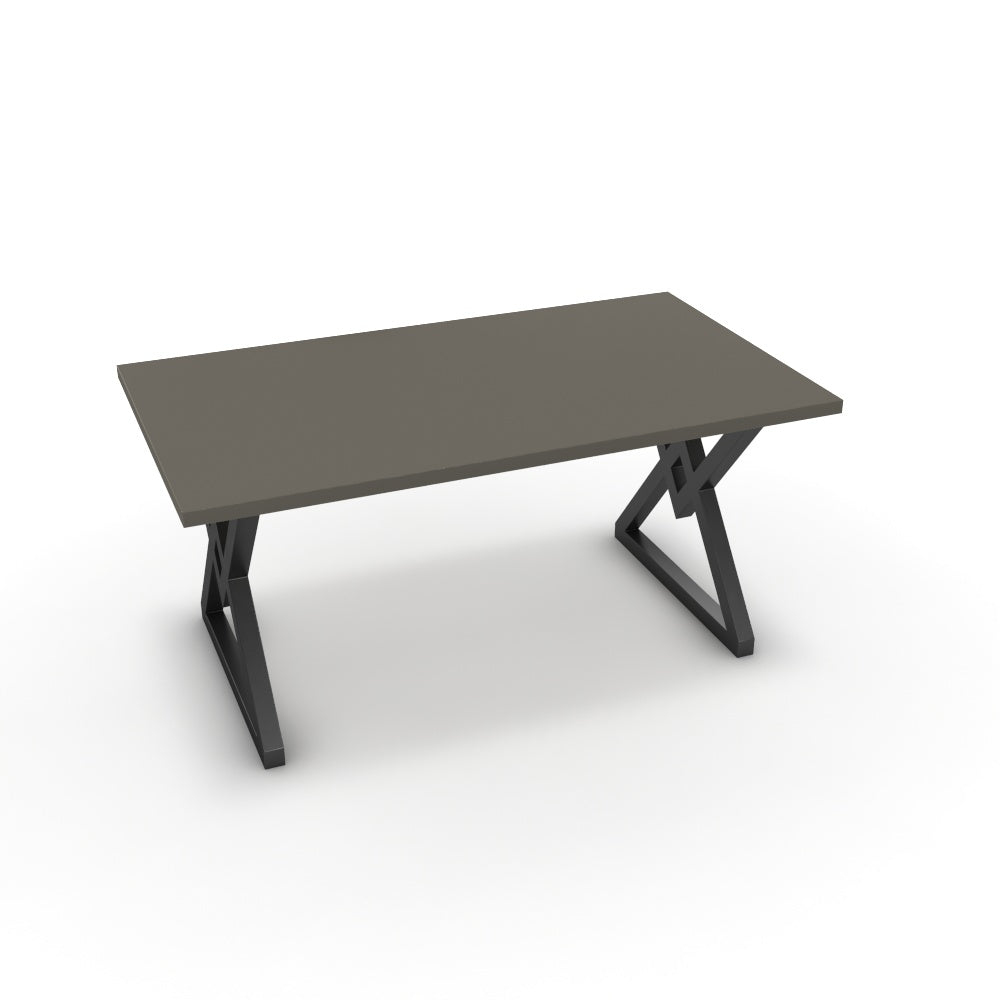 Étkezőasztal - Uttama fekete lábbal - Fosszil szürke, méret: 160x90