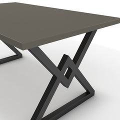 Étkezőasztal - Uttama fekete lábbal - Fosszil szürke, méret: 160x90