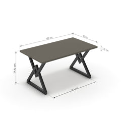 Étkezőasztal - Uttama fekete lábbal - Fosszil szürke, méret: 160x90