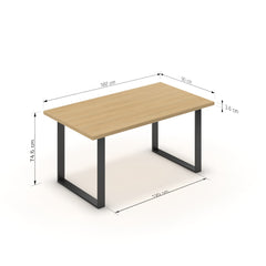 Étkezőasztal - Antara fekete lábbal - Vicenza tölgy, méret: 160x90