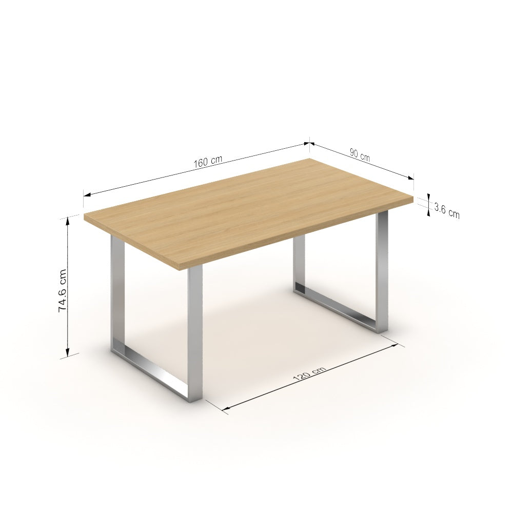 Étkezőasztal - Antara króm lábbal - Vicenza tölgy, méret: 160x90