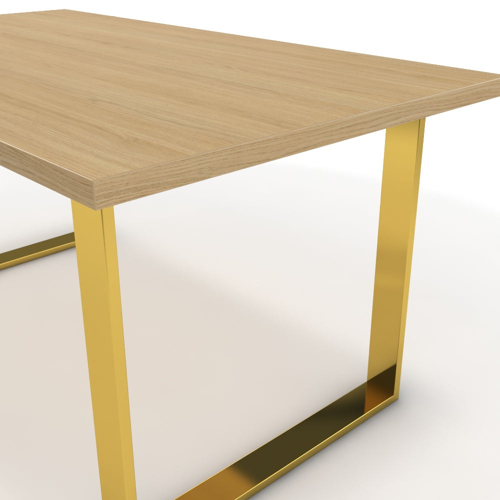 Étkezőasztal - Antara arany lábbal - Vicenza tölgy, méret: 160x90