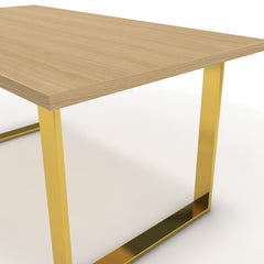Étkezőasztal - Antara arany lábbal - Vicenza tölgy, méret: 160x90