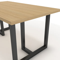 Étkezőasztal - Asara fekete lábbal - Vicenza tölgy, méret: 160x90