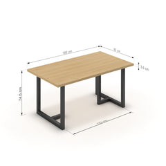 Étkezőasztal - Asara fekete lábbal - Vicenza tölgy, méret: 160x90