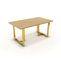 Étkezőasztal - Asara arany lábbal - Vicenza tölgy, méret: 160x90