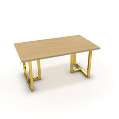 Étkezőasztal - Asara arany lábbal - Vicenza tölgy, méret: 160x90