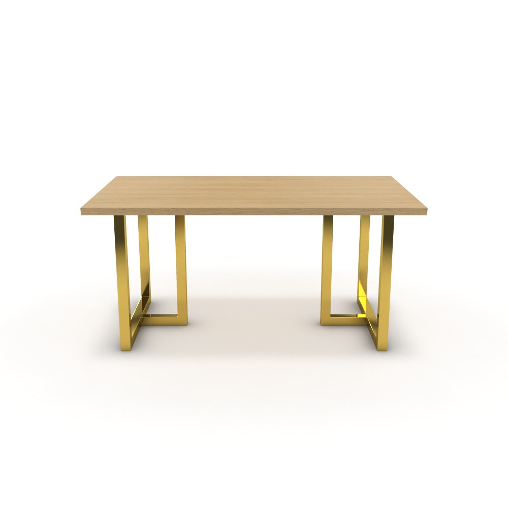 Étkezőasztal - Asara arany lábbal - Vicenza tölgy, méret: 160x90