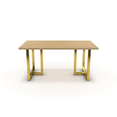 Étkezőasztal - Asara arany lábbal - Vicenza tölgy, méret: 160x90