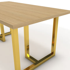 Étkezőasztal - Asara arany lábbal - Vicenza tölgy, méret: 160x90