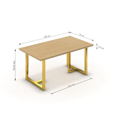 Étkezőasztal - Asara arany lábbal - Vicenza tölgy, méret: 160x90