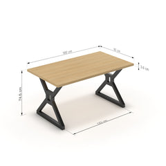 Étkezőasztal - Mandira fekete lábbal - Vicenza tölgy, méret: 160x90