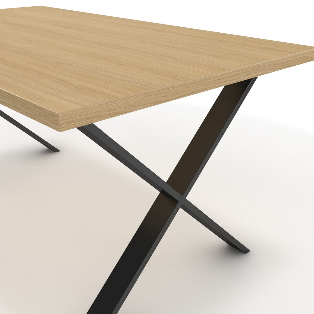 Étkezőasztal - Préma fekete lábbal - Vicenza tölgy, méret: 160x90