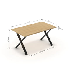 Étkezőasztal - Préma fekete lábbal - Vicenza tölgy, méret: 160x90