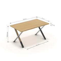 Étkezőasztal - Préma króm lábbal - Vicenza tölgy, méret: 160x90