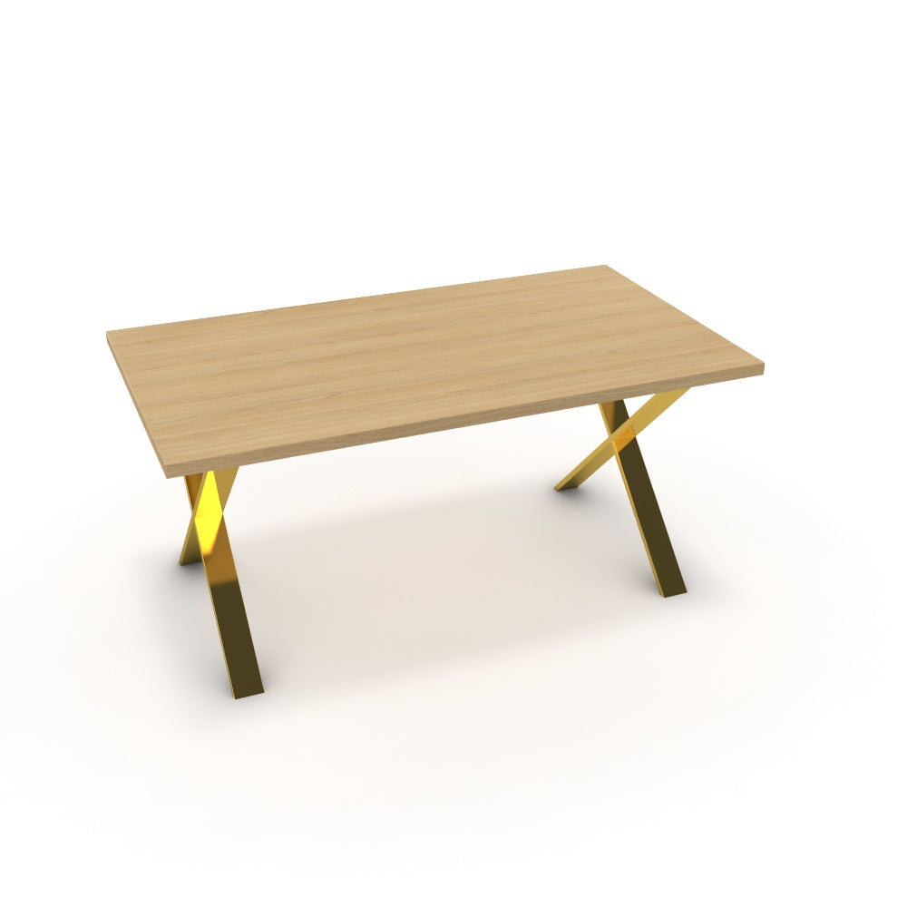 Étkezőasztal - Préma arany lábbal - Vicenza tölgy, méret: 160x90