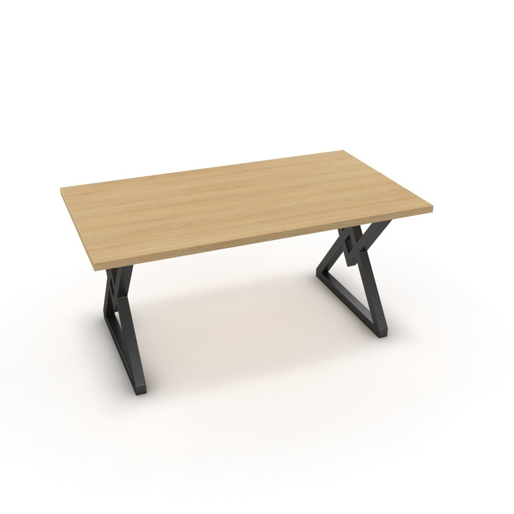 Étkezőasztal - Uttama fekete lábbal - Vicenza tölgy, méret: 160x90