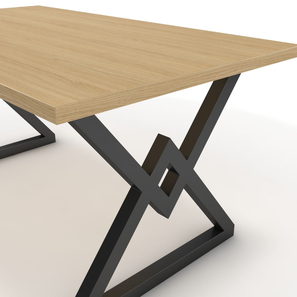 Étkezőasztal - Uttama fekete lábbal - Vicenza tölgy, méret: 160x90