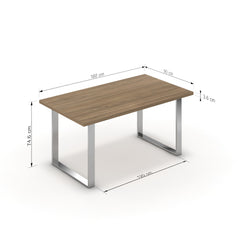 Étkezőasztal - Antara króm lábbal - Világos rauna szil, méret: 160x90