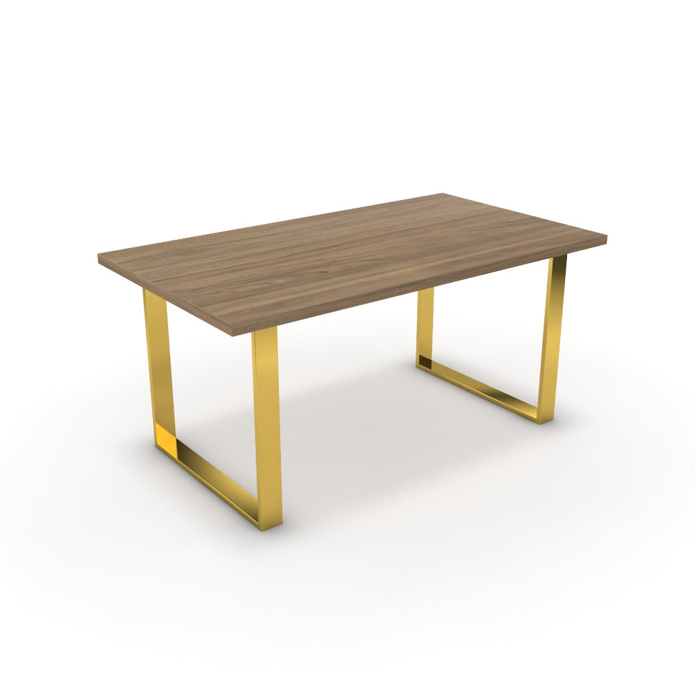 Étkezőasztal - Antara arany lábbal - Világos rauna szil, méret: 160x90