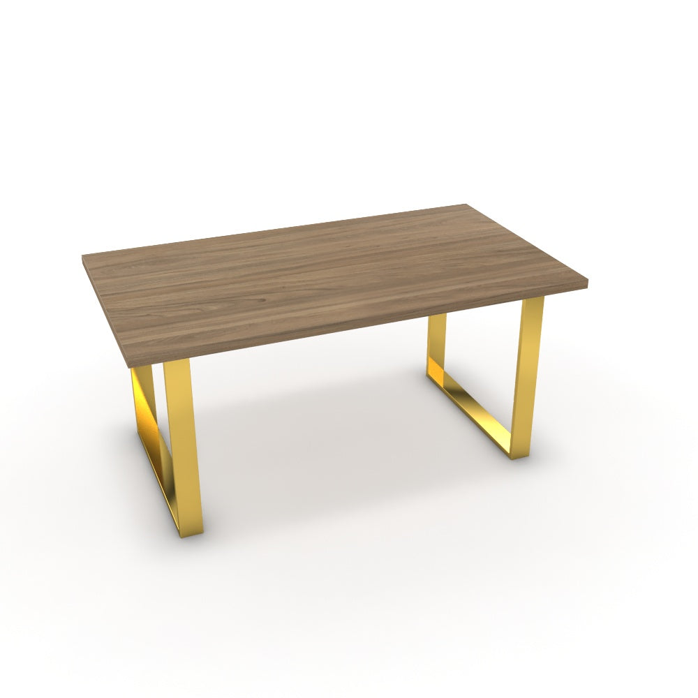 Étkezőasztal - Antara arany lábbal - Világos rauna szil, méret: 160x90
