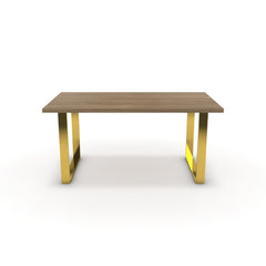 Étkezőasztal - Antara arany lábbal - Világos rauna szil, méret: 160x90