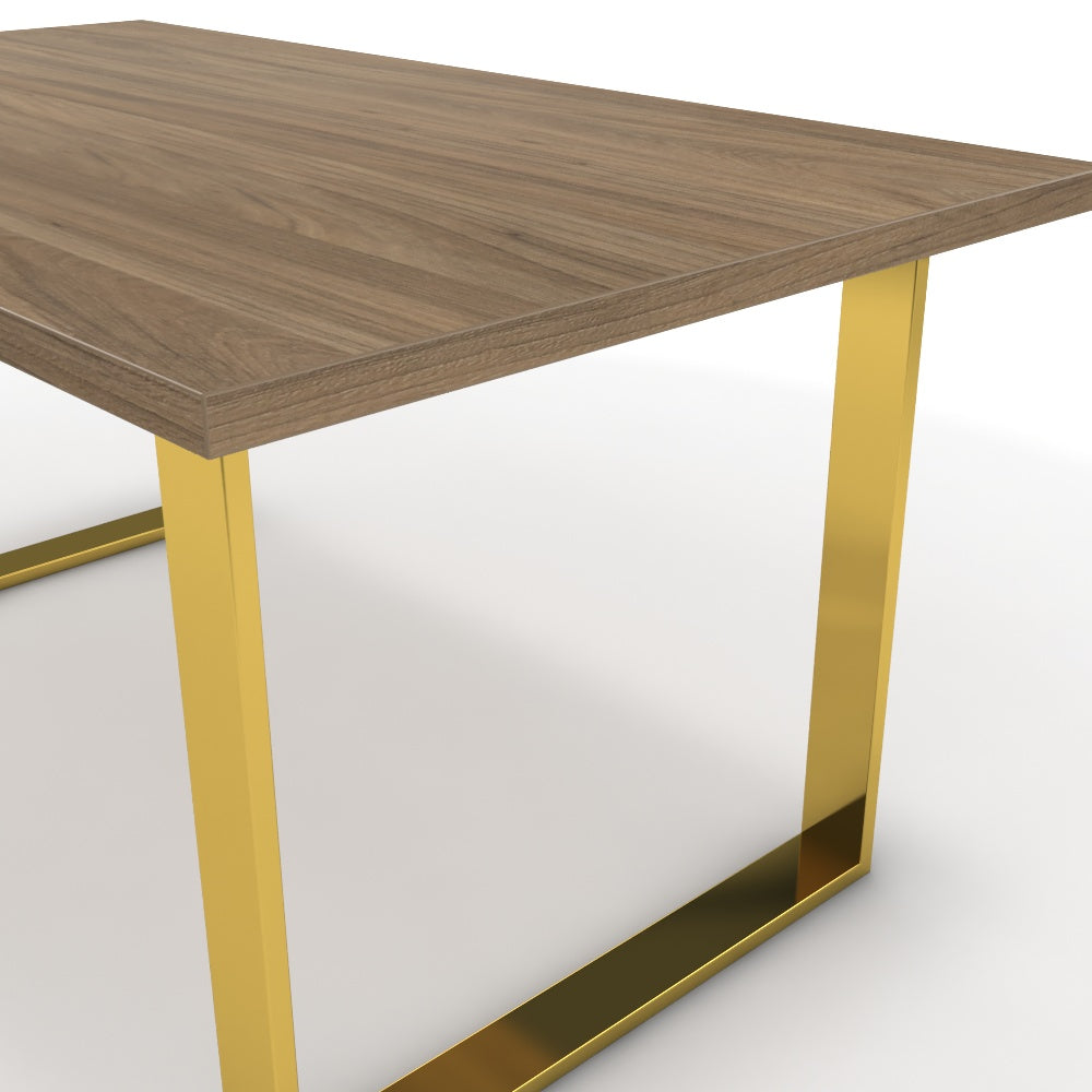 Étkezőasztal - Antara arany lábbal - Világos rauna szil, méret: 160x90