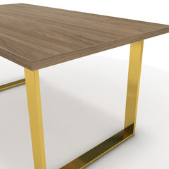 Étkezőasztal - Antara arany lábbal - Világos rauna szil, méret: 160x90