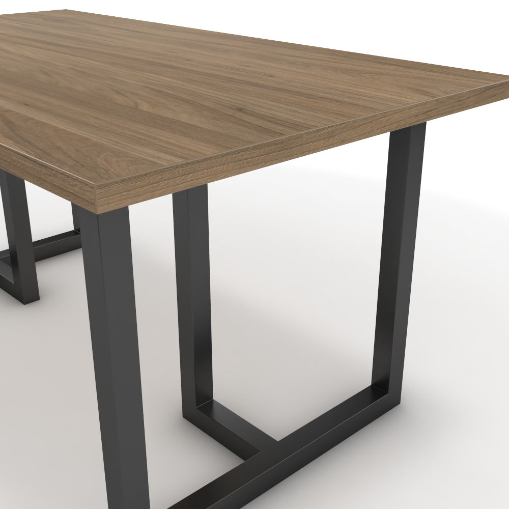 Étkezőasztal - Asara fekete lábbal - Világos rauna szil, méret: 160x90