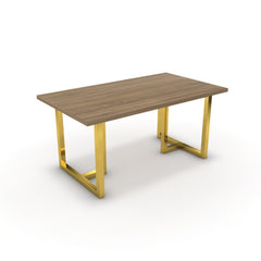 Étkezőasztal - Asara arany lábbal - Világos rauna szil, méret: 160x90