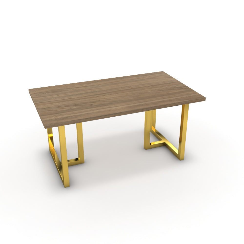 Étkezőasztal - Asara arany lábbal - Világos rauna szil, méret: 160x90