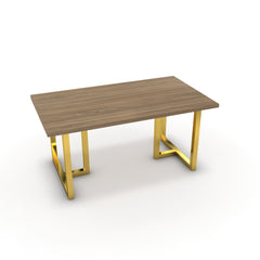 Étkezőasztal - Asara arany lábbal - Világos rauna szil, méret: 160x90