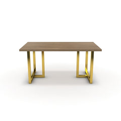 Étkezőasztal - Asara arany lábbal - Világos rauna szil, méret: 160x90