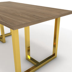 Étkezőasztal - Asara arany lábbal - Világos rauna szil, méret: 160x90