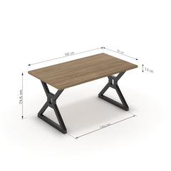 Étkezőasztal - Mandira fekete lábbal - Világos rauna szil, méret: 160x90