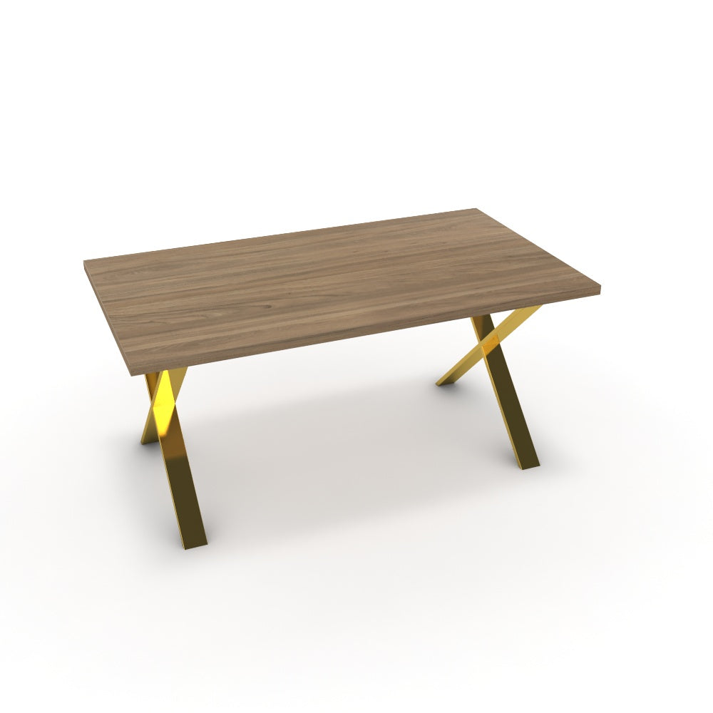 Étkezőasztal - Préma arany lábbal - Világos rauna szil, méret: 160x90