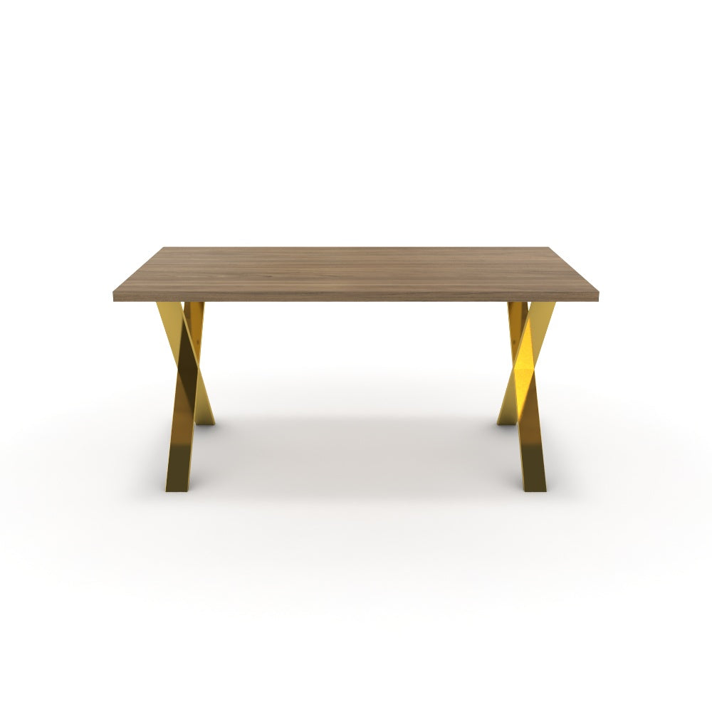 Étkezőasztal - Préma arany lábbal - Világos rauna szil, méret: 160x90