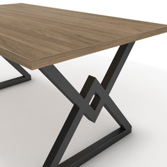 Étkezőasztal - Uttama fekete lábbal - Világos rauna szil, méret: 160x90