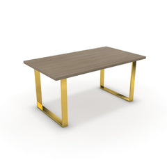 Étkezőasztal - Antara arany lábbal - Szürke Vicenza tölgy, méret: 160x90