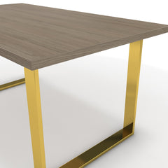 Étkezőasztal - Antara arany lábbal - Szürke Vicenza tölgy, méret: 160x90