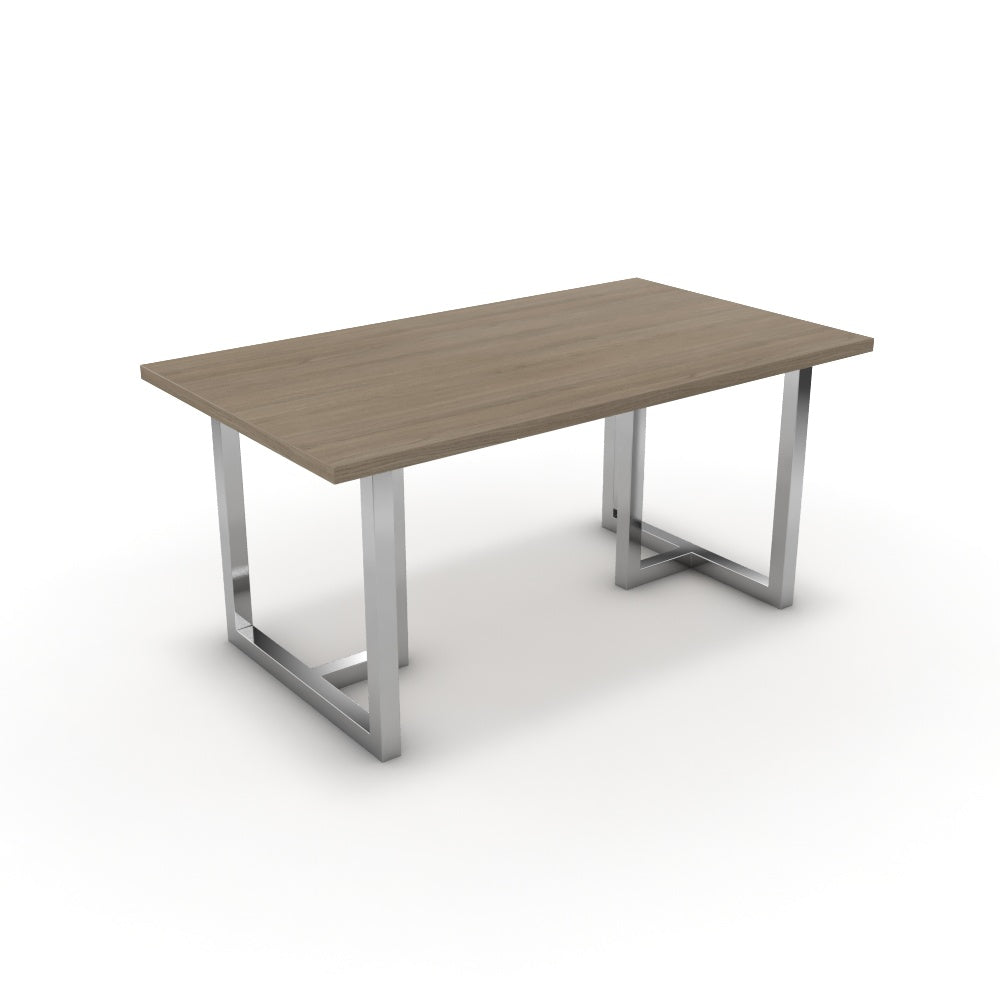 Étkezőasztal - Asara króm lábbal - Szürke Vicenza tölgy, méret: 160x90